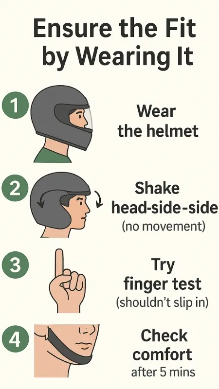 making the helmet fit by wearing