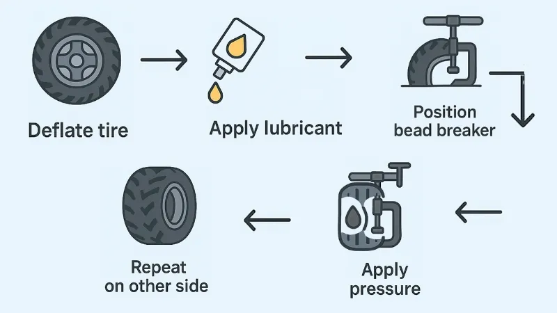 breaking ATV tire bead in 5 spets