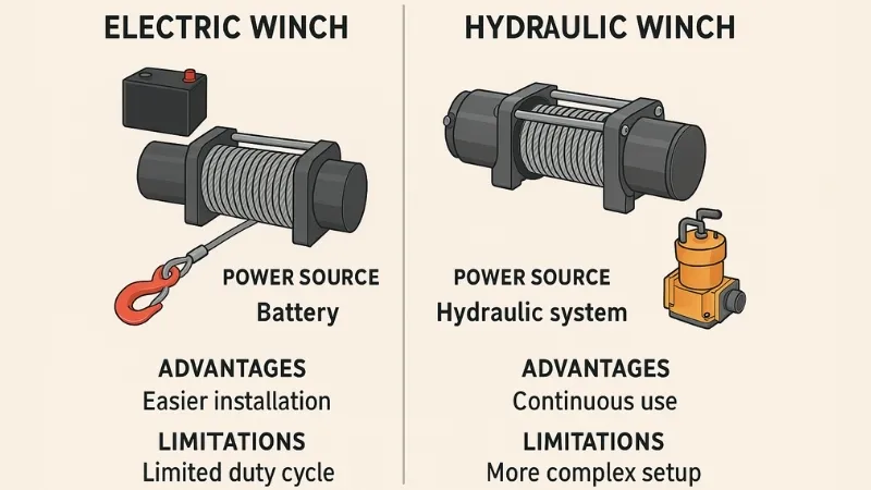 how different ATV winches work