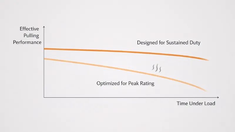 UTV winch duty cycle vs pull rating performance over time