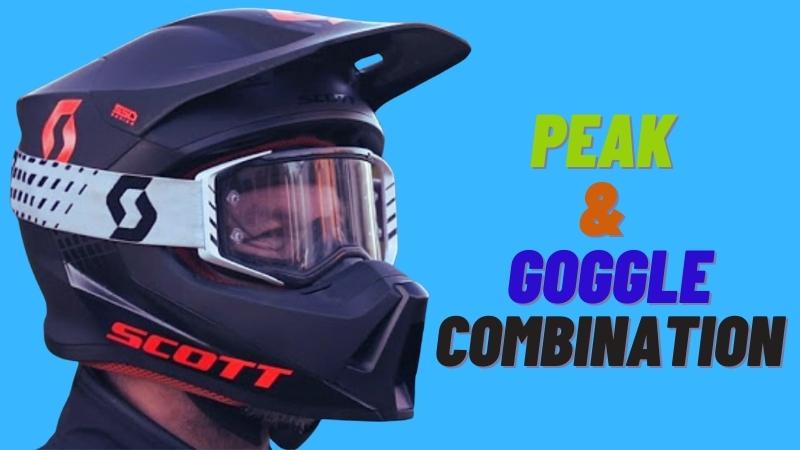 peak & goggle combination in ATV helmet