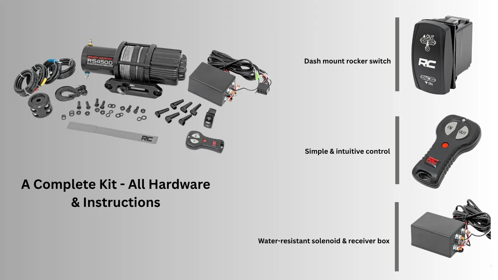 Rough Country 4500 UTV Winch Kit