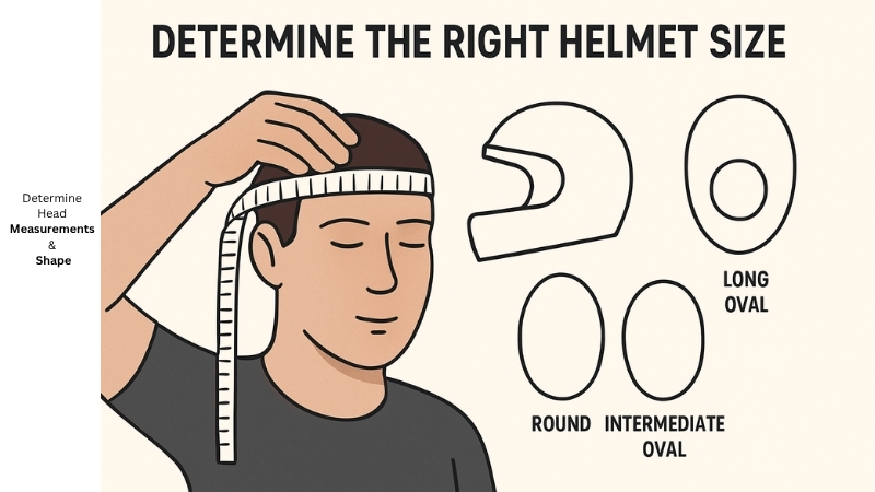 determining the helmet size and shape