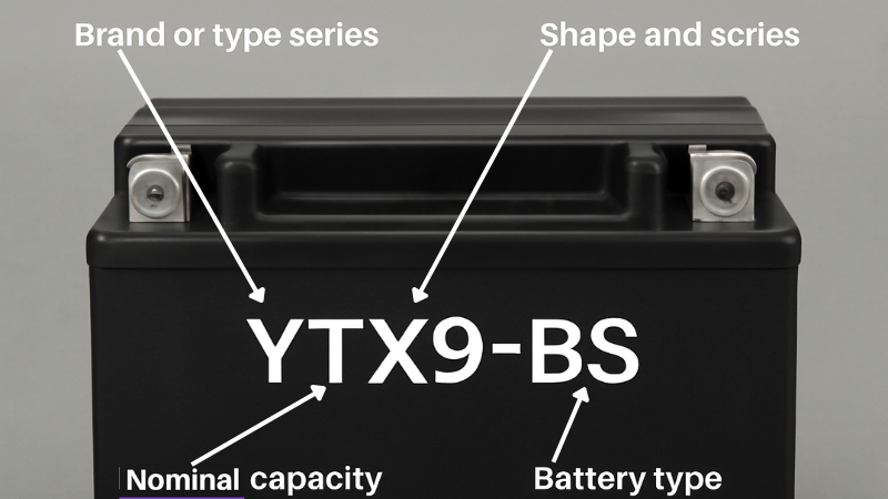 Reading ATV Battery Size Code