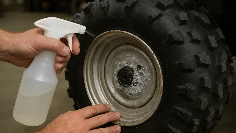 identifying beak leaks on ATV tire