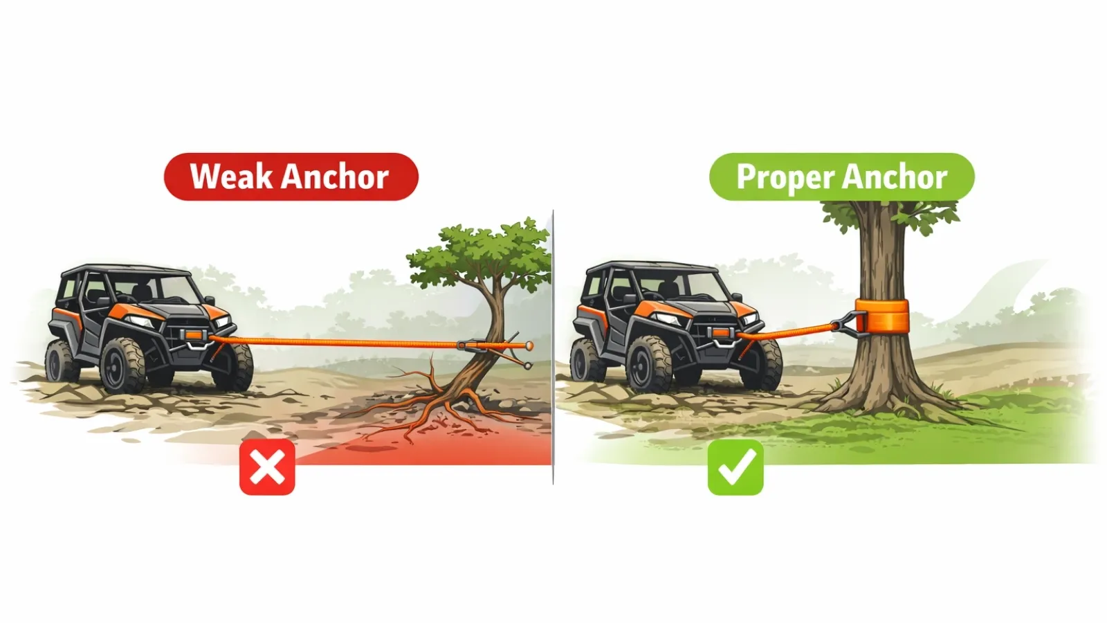 Using the Wrong Winch Anchor Point