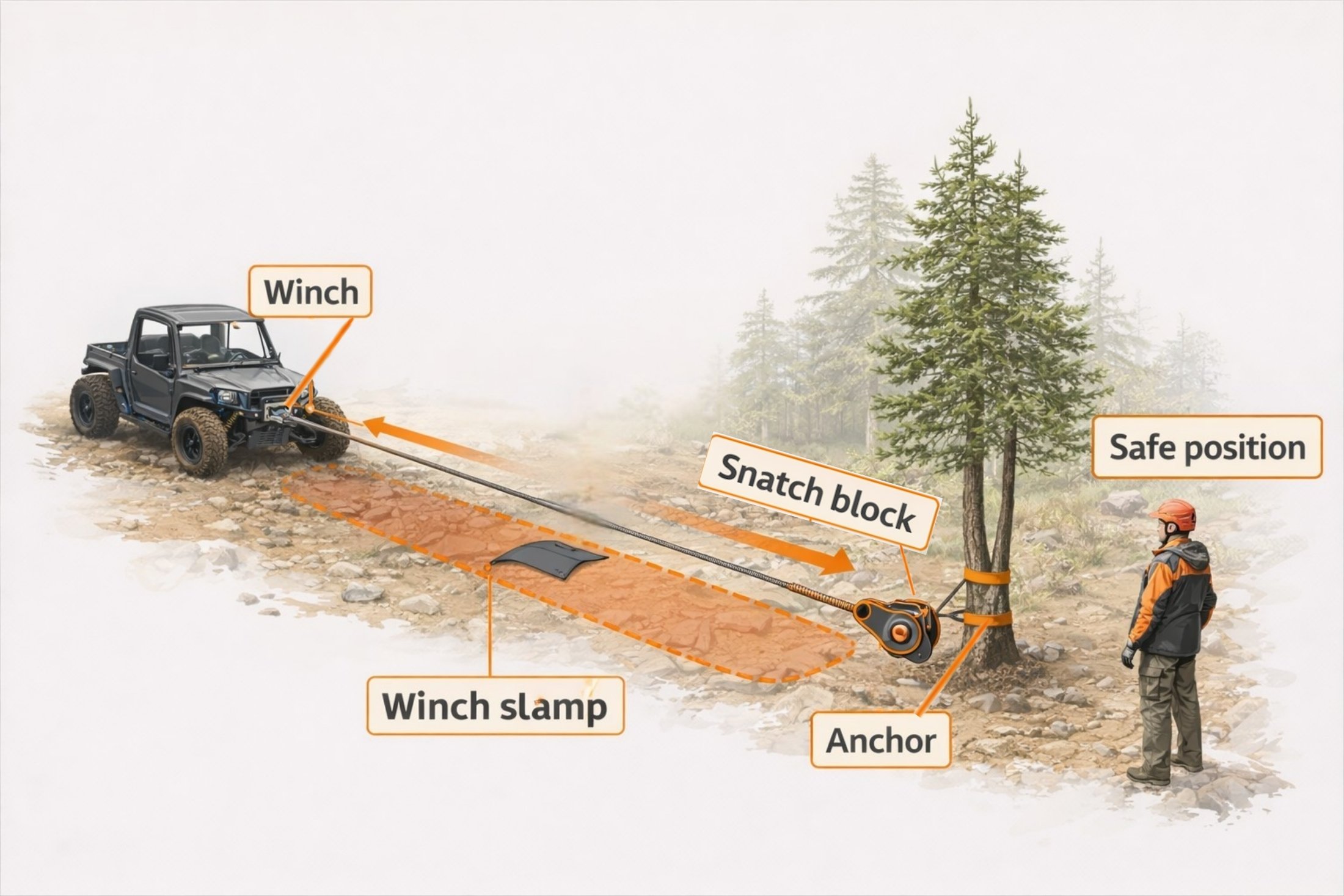complete UTV winch recovery system