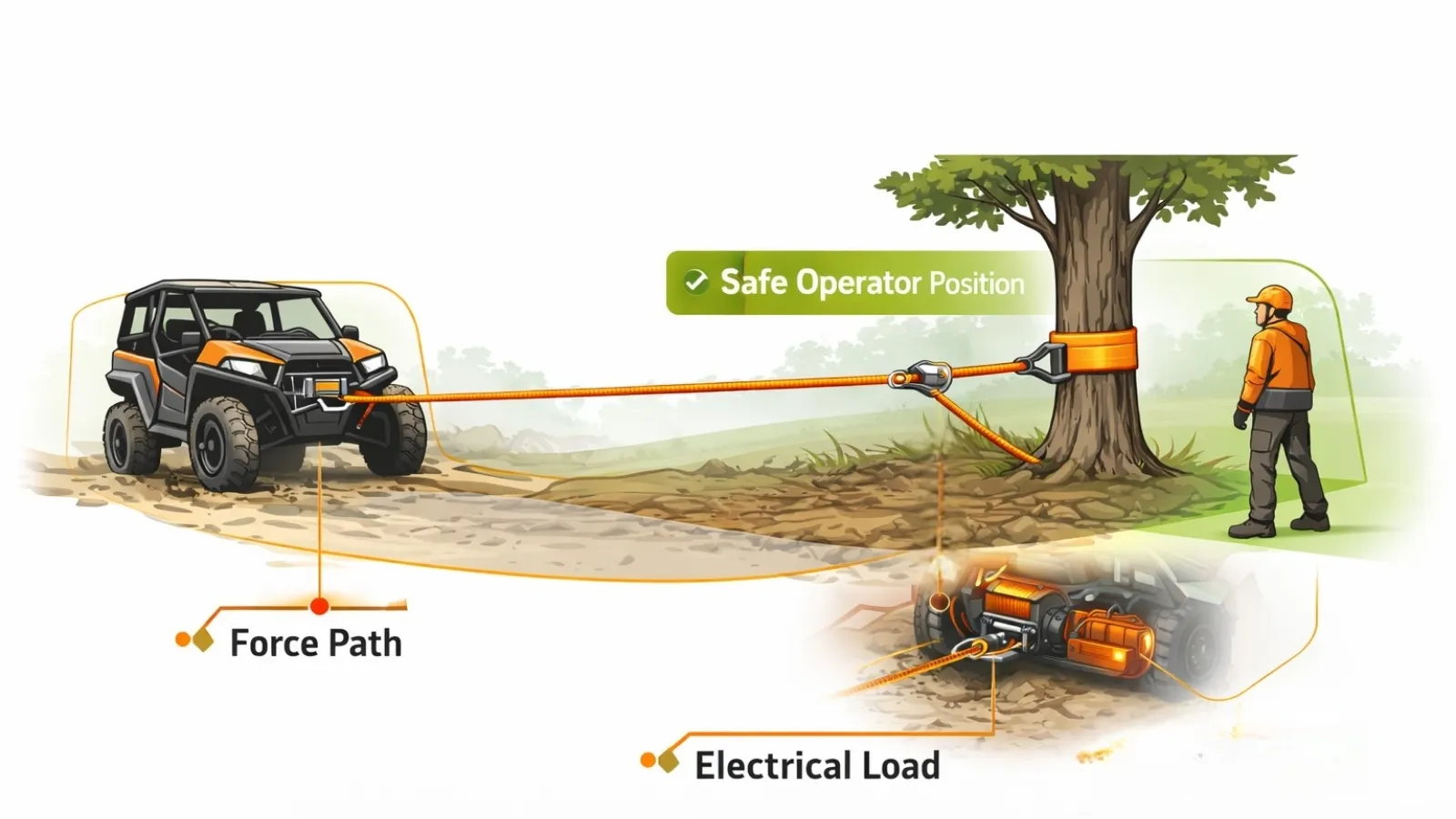 complete UTV winching recovery system