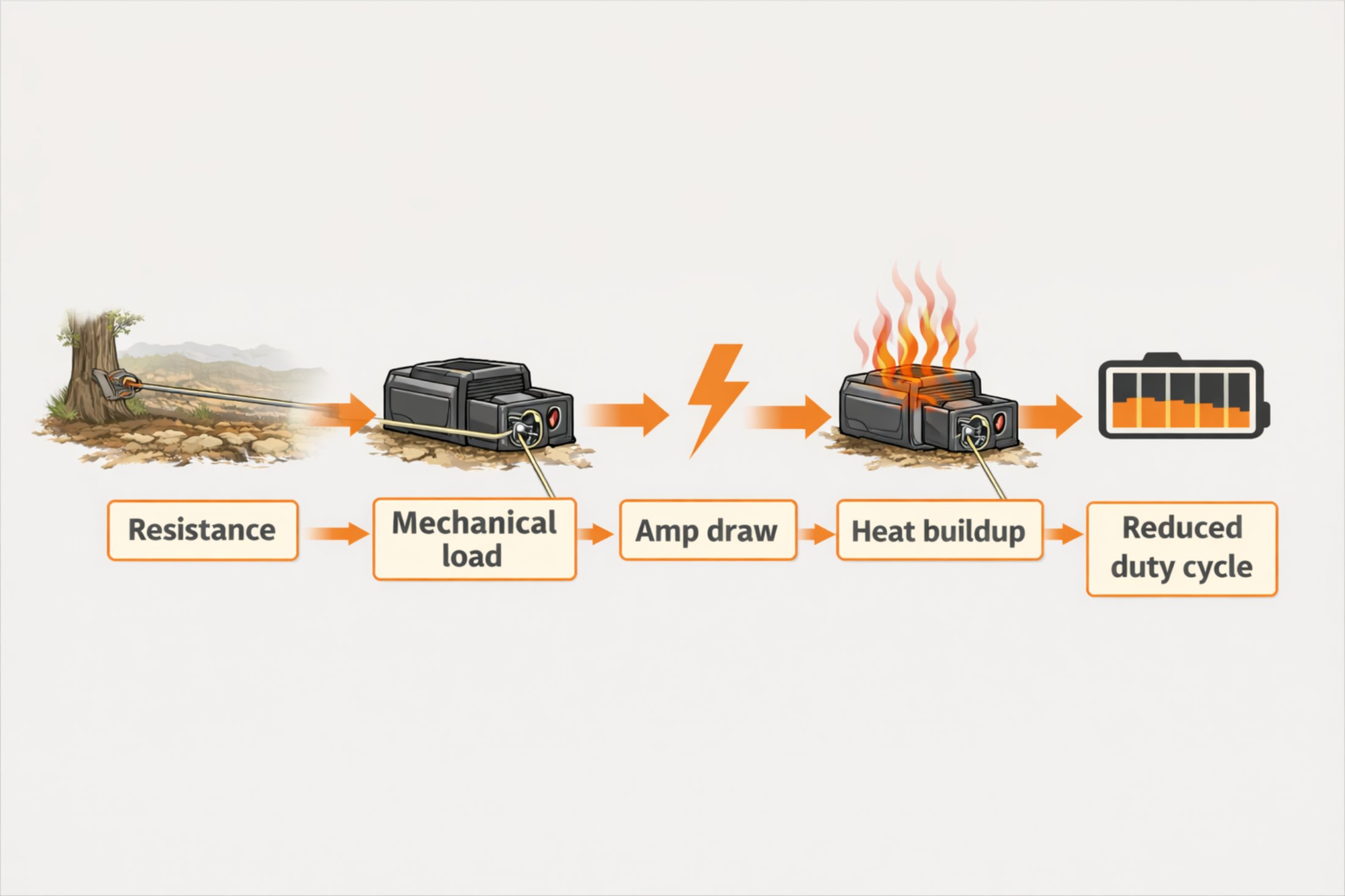 winch load to electrical strain diagram