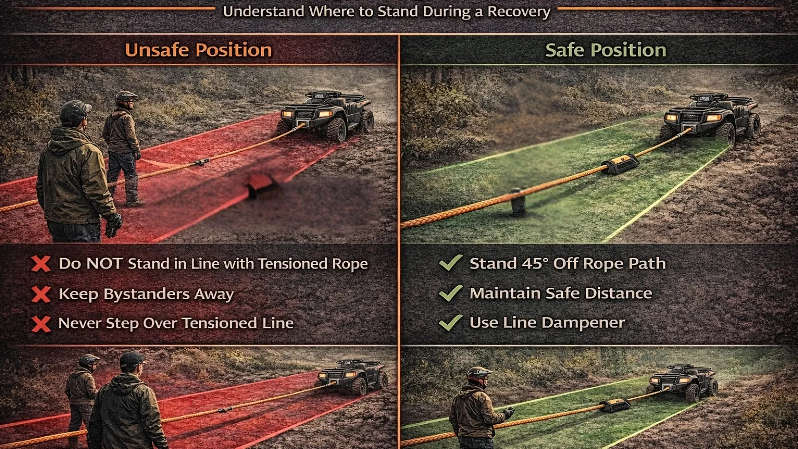 winch snapback zone diagram safe standing position